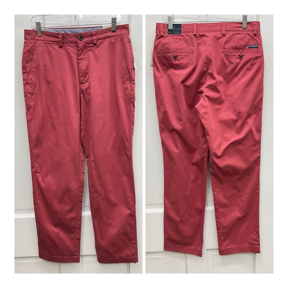 NWT Brooks Brothers Clark dress pants men's 32 x‎ 30 a light red burgundy color